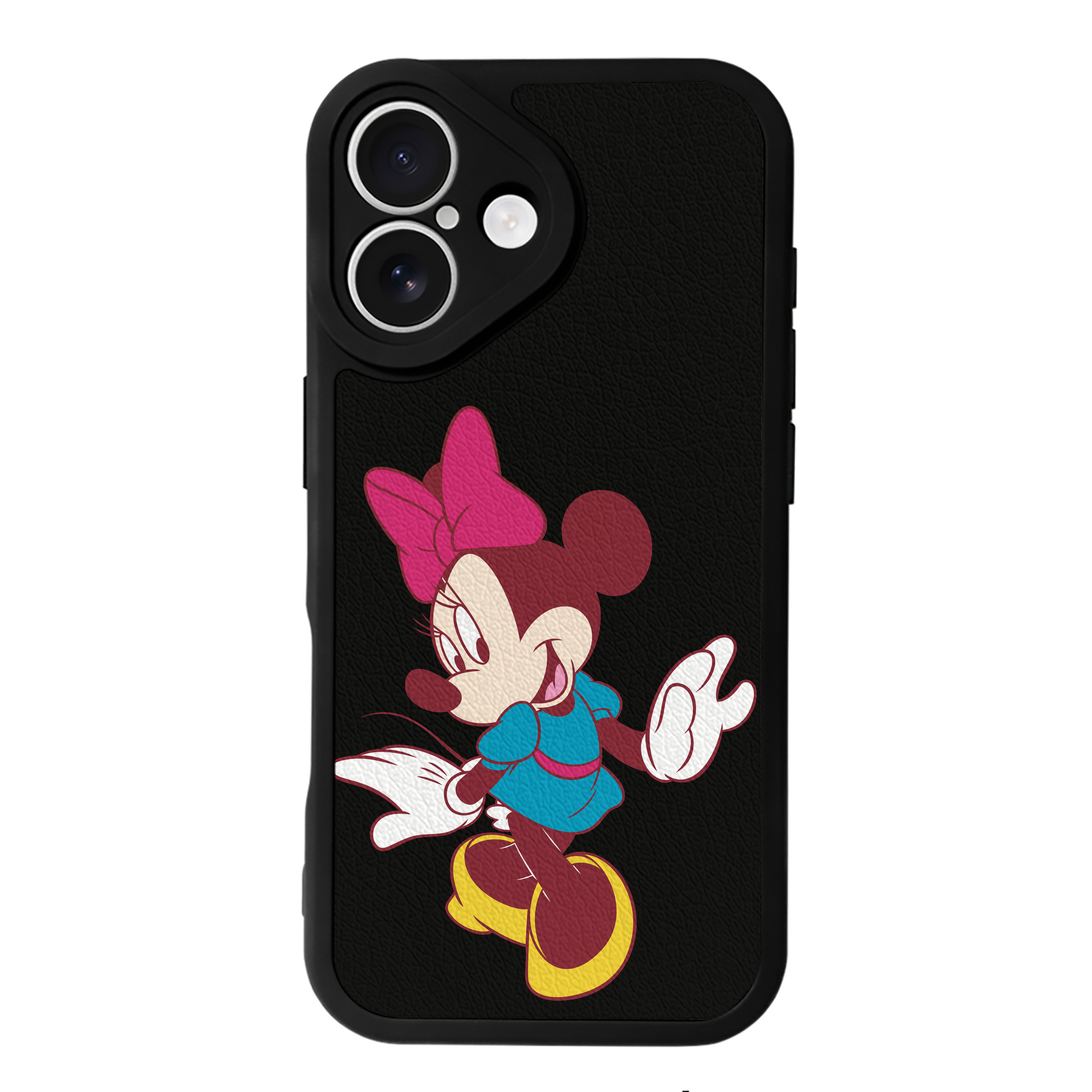 （画像用） ミッキーマウス Mickey Mouse 【iPhone 16シリーズ対応】シリコンスマホケース（レザー調） 材質：シリコン